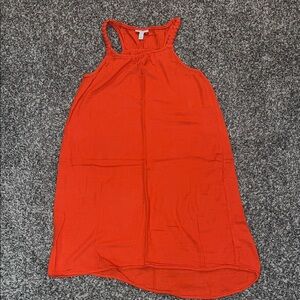 Maternity Bright Orange Sleeveless Halter Dress